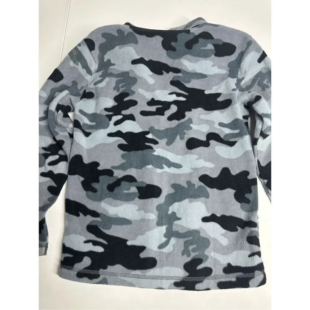 The Children’s Place Boys Camo Glacier Fleece Half Zip Pullover Gray Size M 7/8